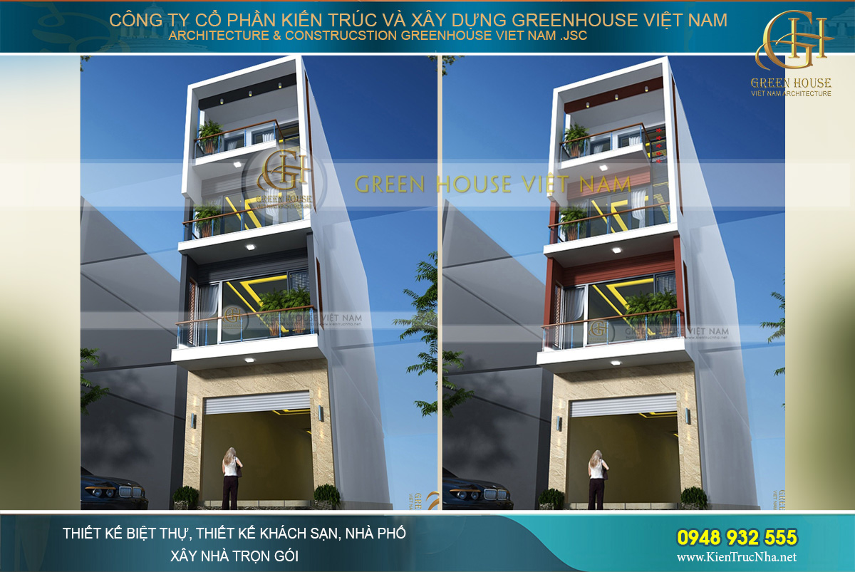 Thiết kế nhà lô phố 4 tầng phong cách hiện đại tại Bắc Giang
