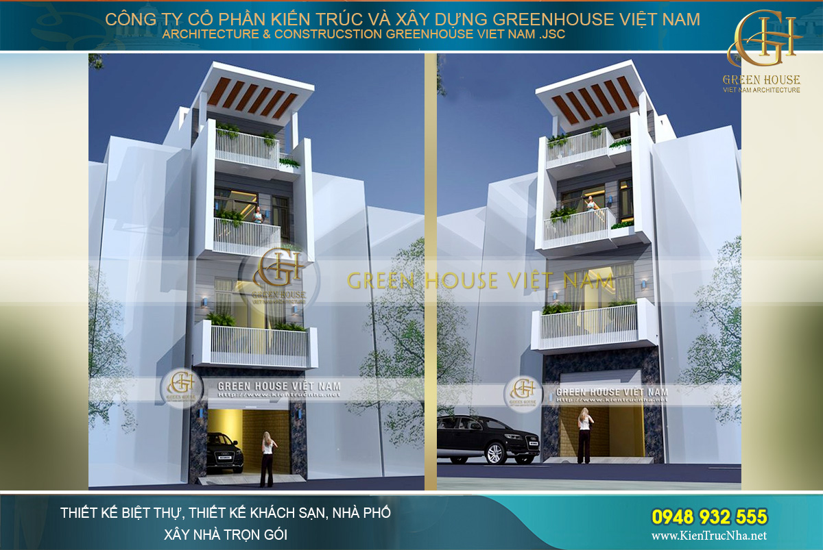 Thiết kế nhà ống hiện đại 4 tầng tại Hải Phòng đẹp thời thượng