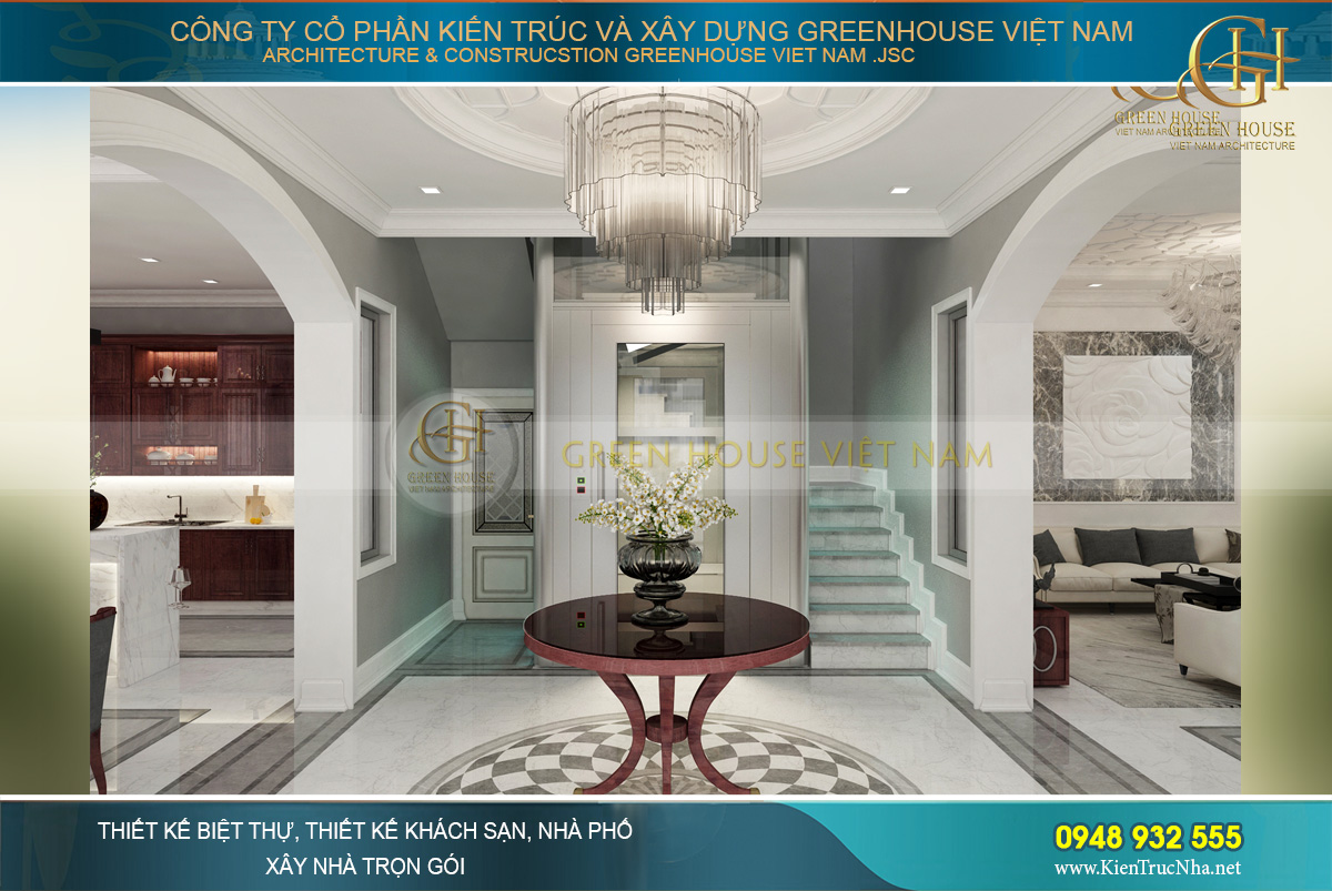 Không gian nội thất biệt thự tân cổ điển sang trọng, đẳng cấp tại Hà Nội