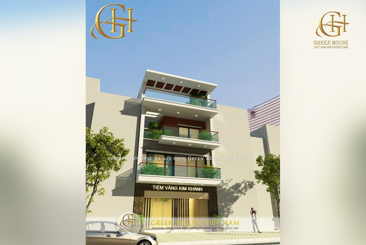 Nhà ống 4 tầng mặt tiền rộng kinh doanh vàng bạc tại Bắc Giang