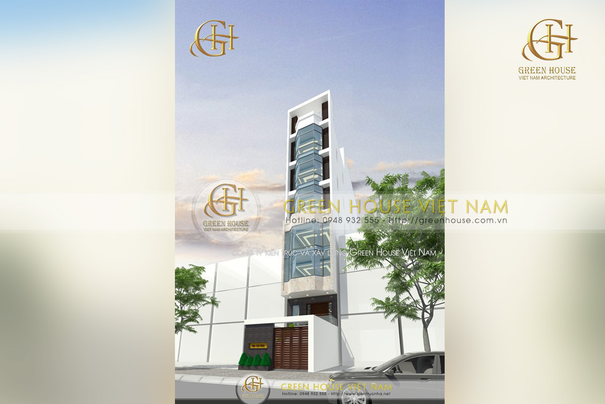 Thiết kế nhà ở kết hợp cho thuê văn phòng 8 tầng tại Bắc Ninh