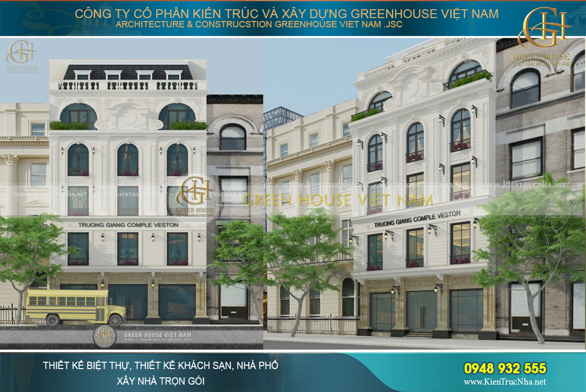 Thiết kế nhà phố tân cổ điển tại Hà Nội – tòa nhà Trường Giang