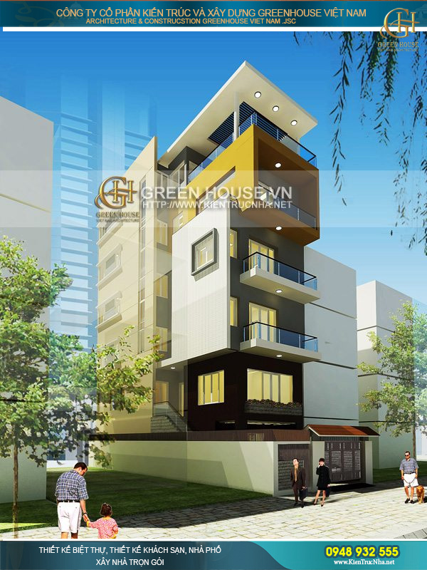 BIỆT THỰ 6 TẦNG MẶT TIỀN 8M KIẾN TRÚC HIỆN ĐẠI - GREEN HOUSE VIỆT NAM