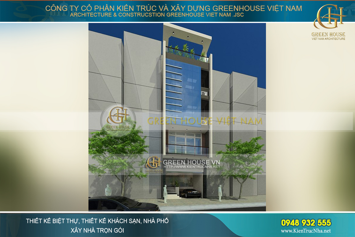 Nhà ống 5 tầng mặt tiền 8m kết hợp cho thuê văn phòng