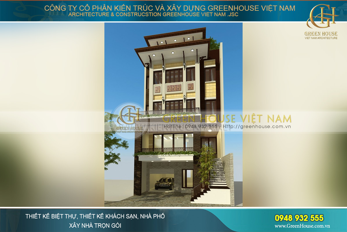 Thiết kế và thi công nhà ống 4 tầng mặt tiền 7m trọn gói