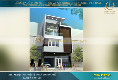 Thiết kế nhà phố 3 tầng diện tích 65m2 hiện đại tại Hải Phòng