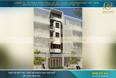 Thiết kế nhà phố 5 tầng diện tích 50m2 hiện đại tại Hải Phòng