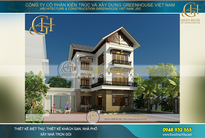 Thiết kế nhà phố 3 tầng 1 tum hiện đại tại Bắc Giang
