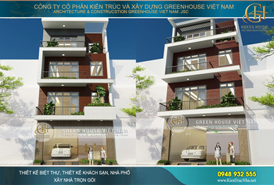 Thiết kế nhà phố 4 tầng diện tích 108m2 tại Bắc Giang
