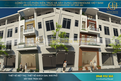 Thiết kế nhà phố 4 tầng mặt tiền 6m hiện đại tại Bắc Giang