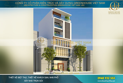 Thiết kế nhà phố 6 tầng kết hợp làm kinh doanh tại Bắc Giang