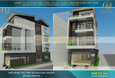 Thiết kế nhà phố 4 tầng 2 mặt tiền hiện đại tại Bắc Giang