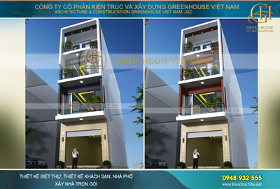 Thiết kế nhà lô phố 4 tầng phong cách hiện đại tại Bắc Giang