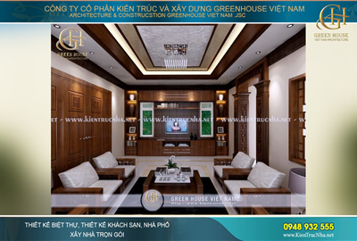 Thiết kế nội thất Á Đông cho biệt thự hiện đại 3 tầng tại Bắc Giang – CĐT Anh Hà