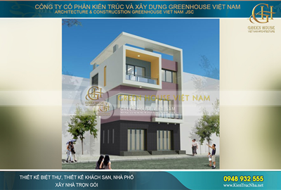 Mẫu biệt thự vuông 3 tầng hiện đại, mặt tiền rộng 9m tại Bắc Giang
