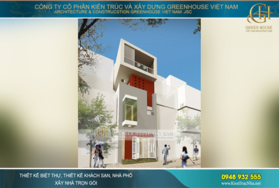 Nhà ống mặt tiền 4m rưỡi xây 4 tầng hiện đại tại Ninh Bình