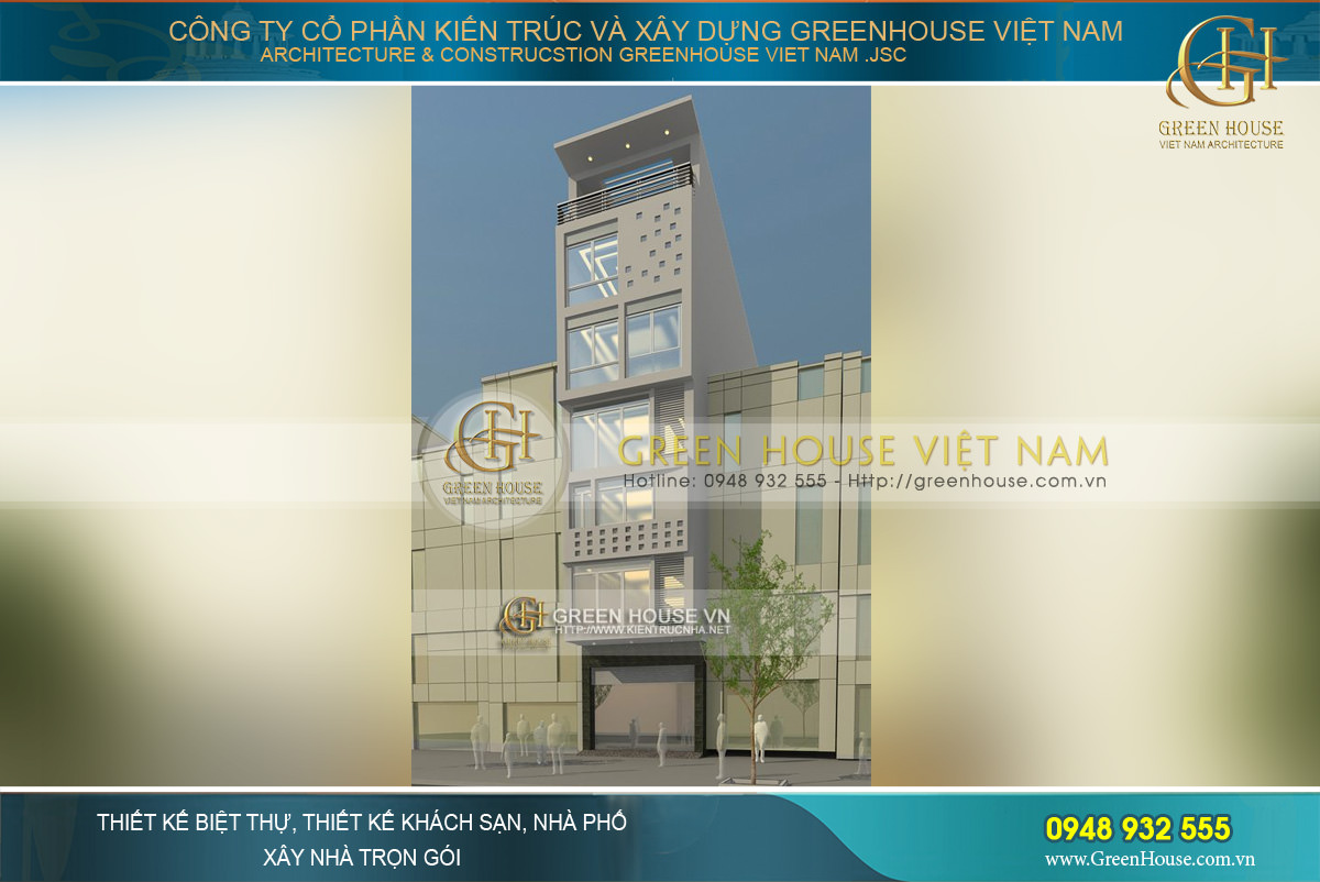 nhà ống 5 tầng hiện đại