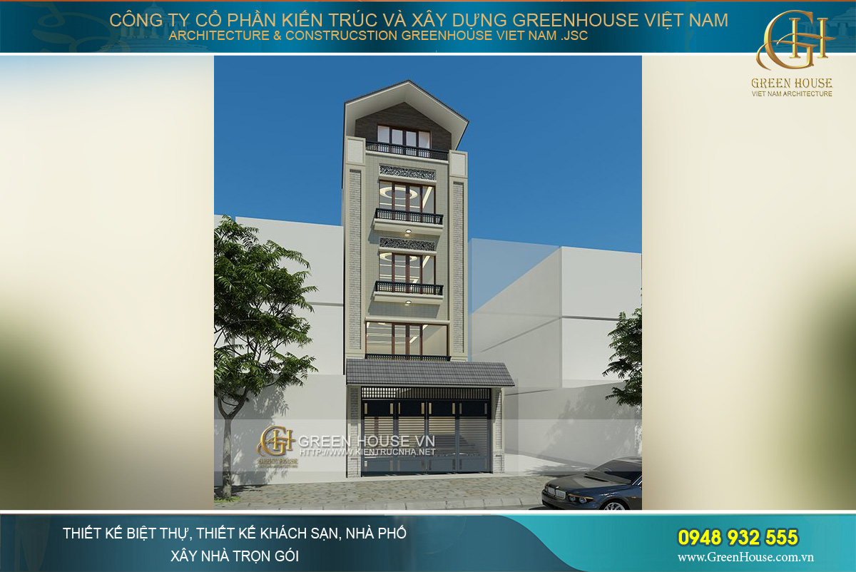 nhà ống 5 tầng hiện đại