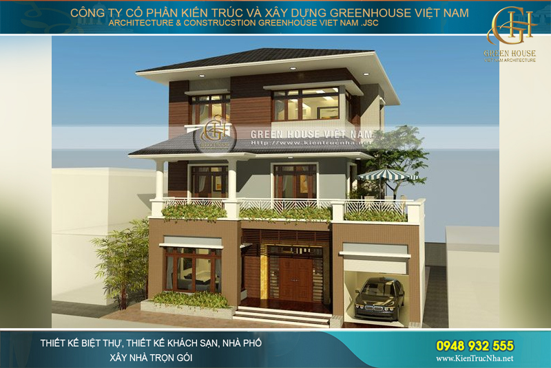 biệt thự 3 tầng mặt tiền 13,5m