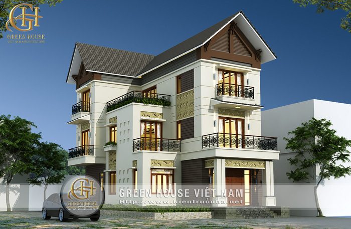 biệt thự 3 tầng hiện đại mái ngói