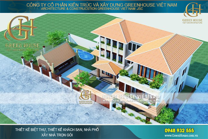 biệt thự sân vườn 3 tầng