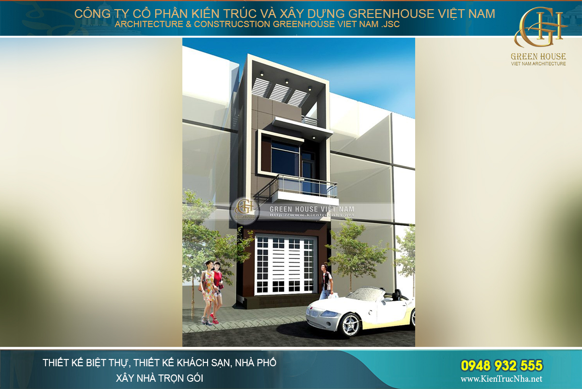 nhà ống 3 tầng mặt tiền 5m