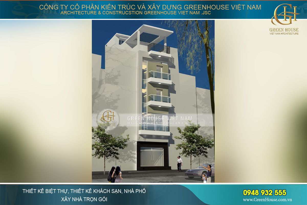 nhà ống 5 tầng hiện đại