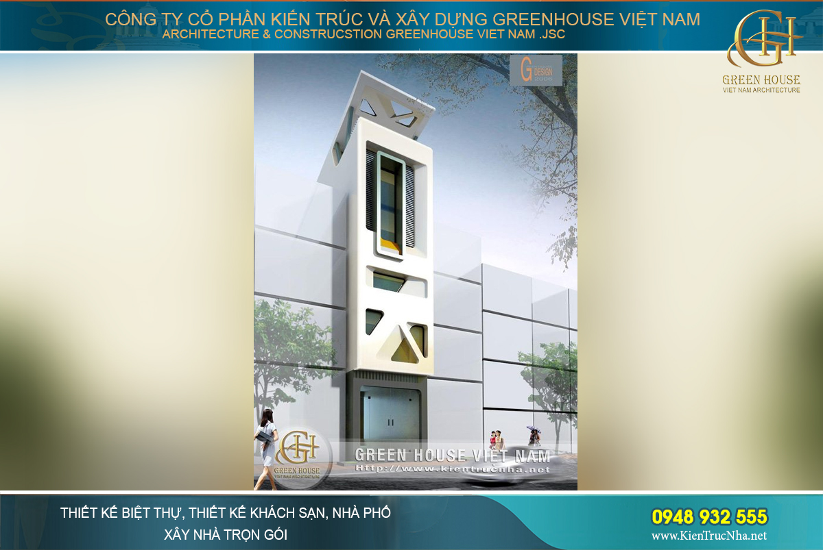 nhà ống 5 tầng hiện đại