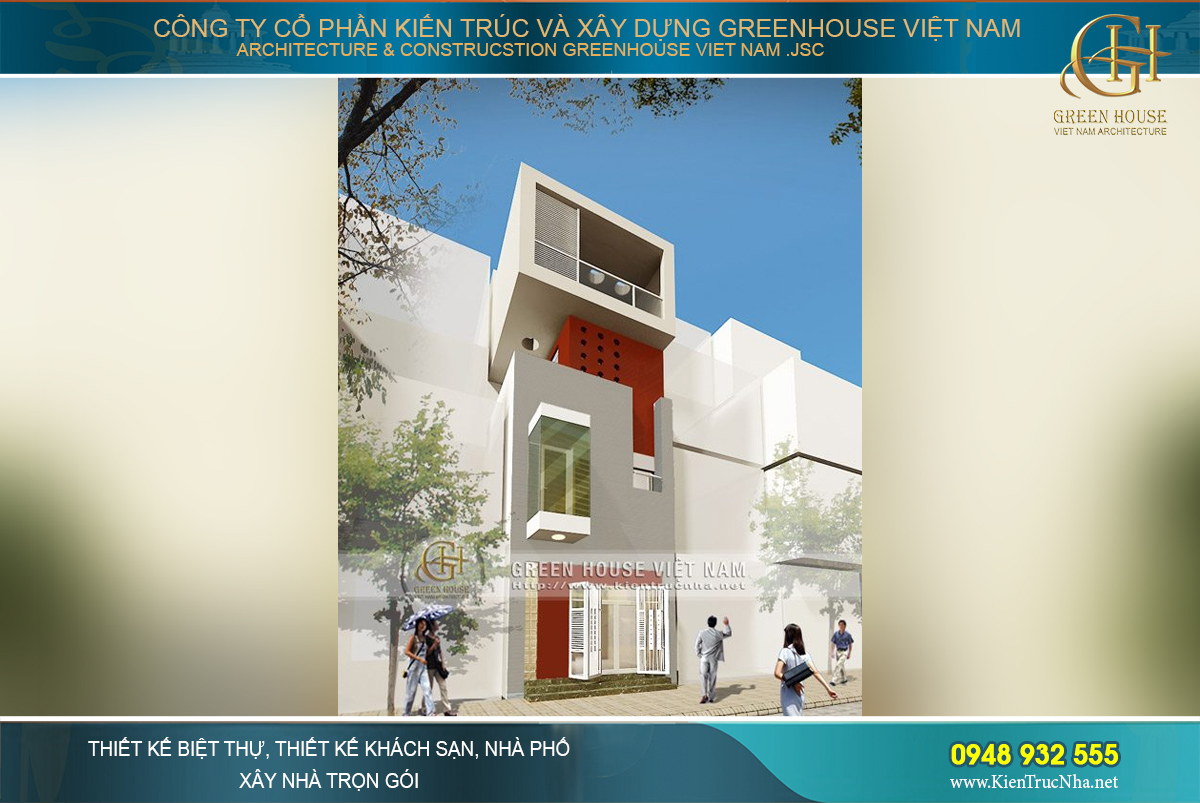 nhà ống 4 tầng mặt tiền 4,5m