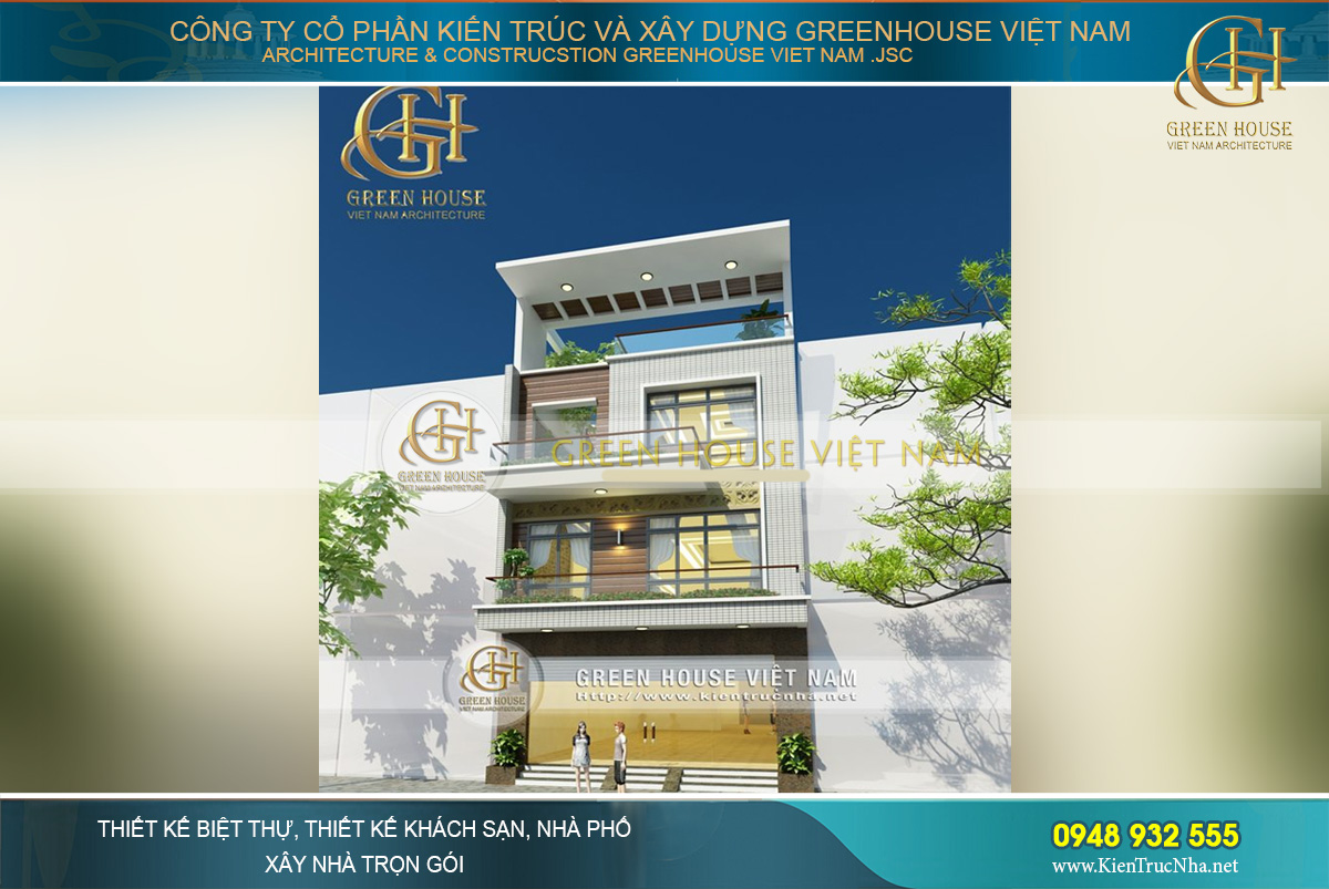 thiết kế nhà phó 3 tầng hiá»n Äại