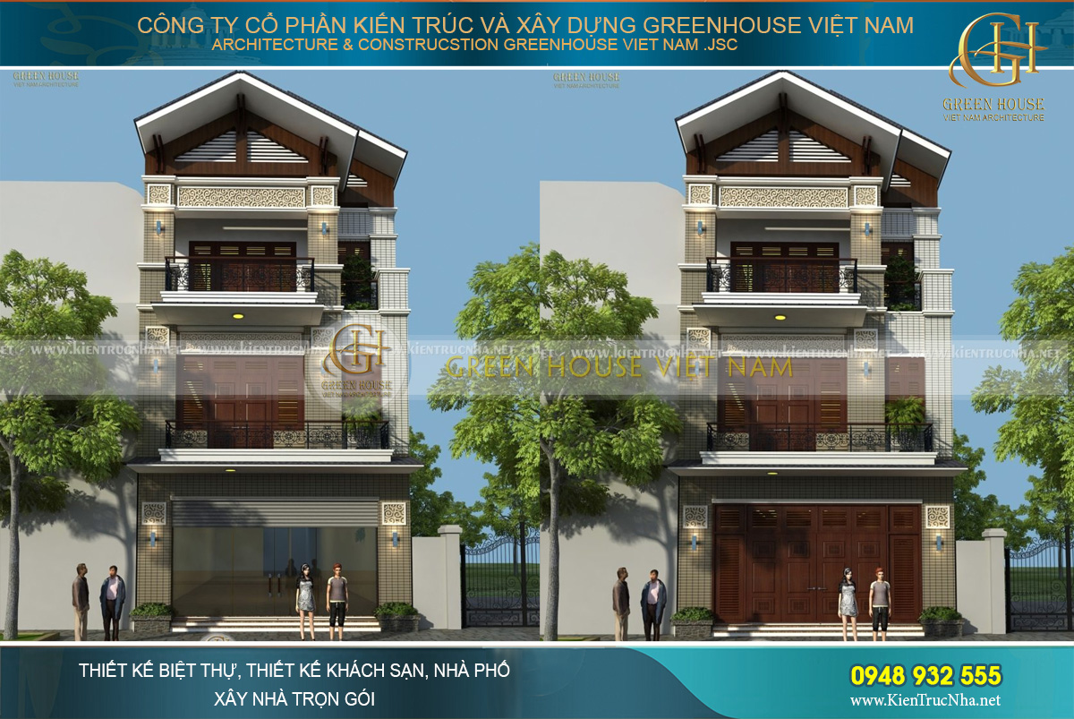 thiết kế nhà phố 4 tầng hiện đại