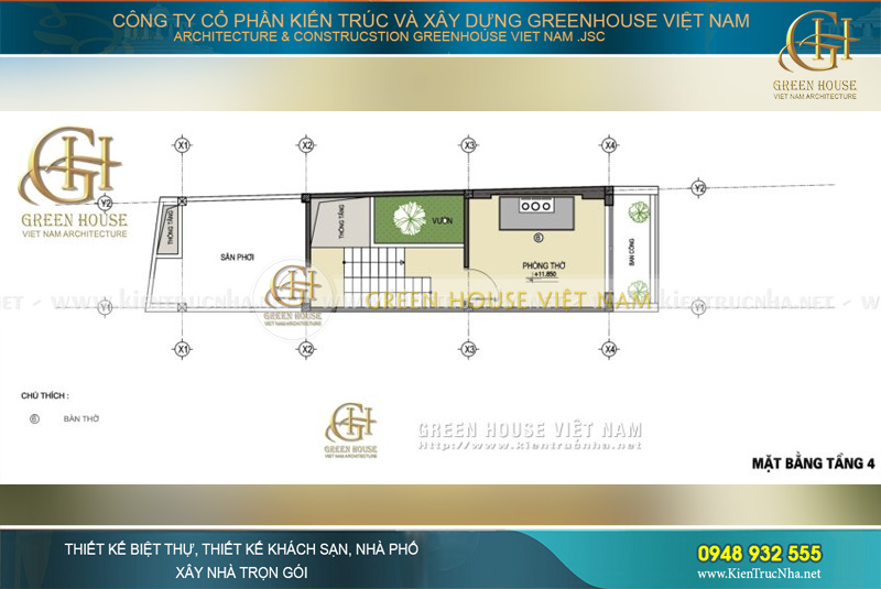 bản vẽ mặt bằng nhà phố 4 tầng