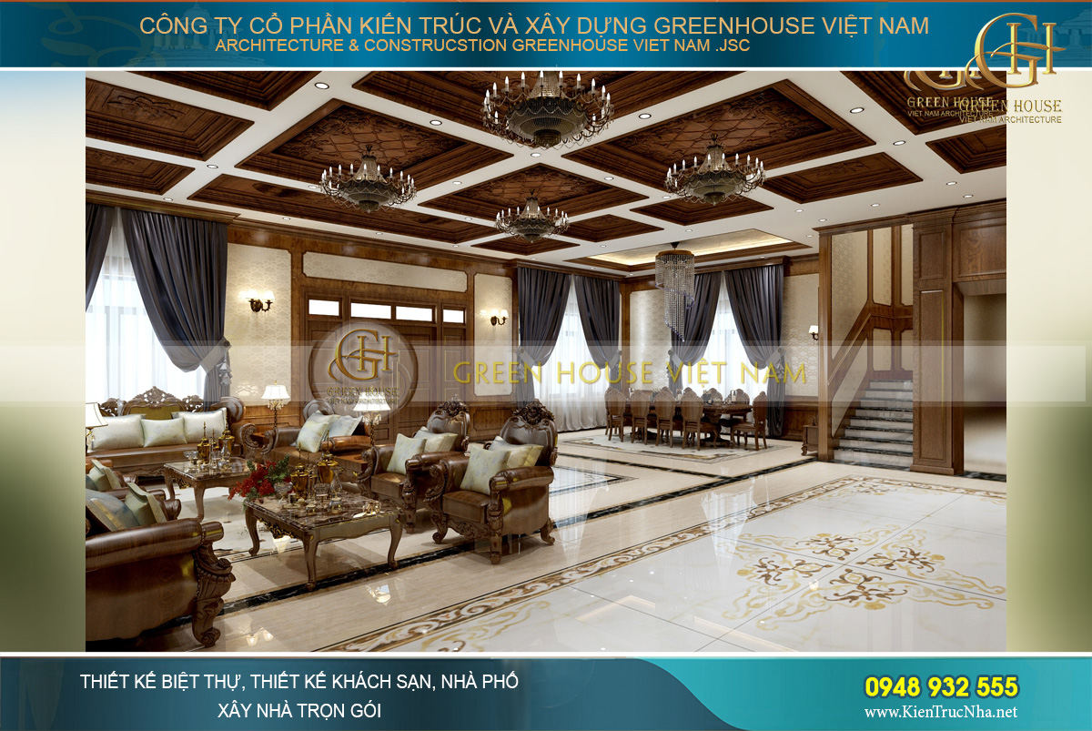 thiết kế nội thất biệt thự tân cổ điển đẹp