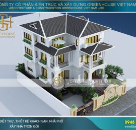 thiết kế biệt thự mái thái đẹp
