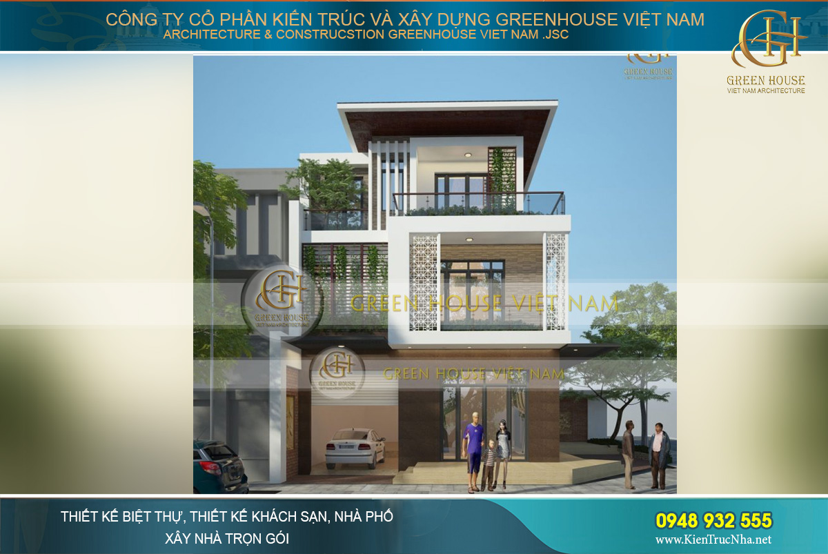 thiết kế biệt thự 3 tầng hiện đại