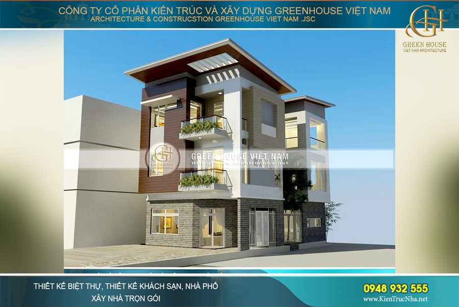 thiết kế biệt thự hiện đại 3 tầng