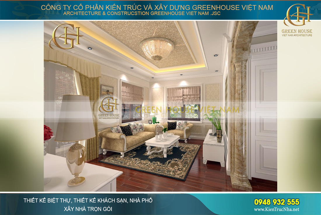 thiết kế nội thất biệt thự tân cổ điển Hà Nội