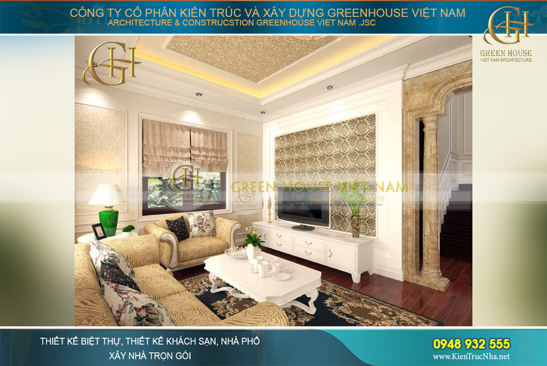 thiết kế nội thất biệt thự tân cổ điển Hà Nội