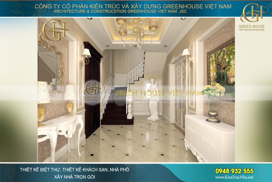 thiết kế nội thất biệt thự tân cổ điển Hà Nội