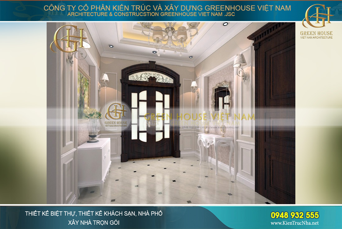 thiết kế nội thất biệt thự tân cổ điển Hà Nội