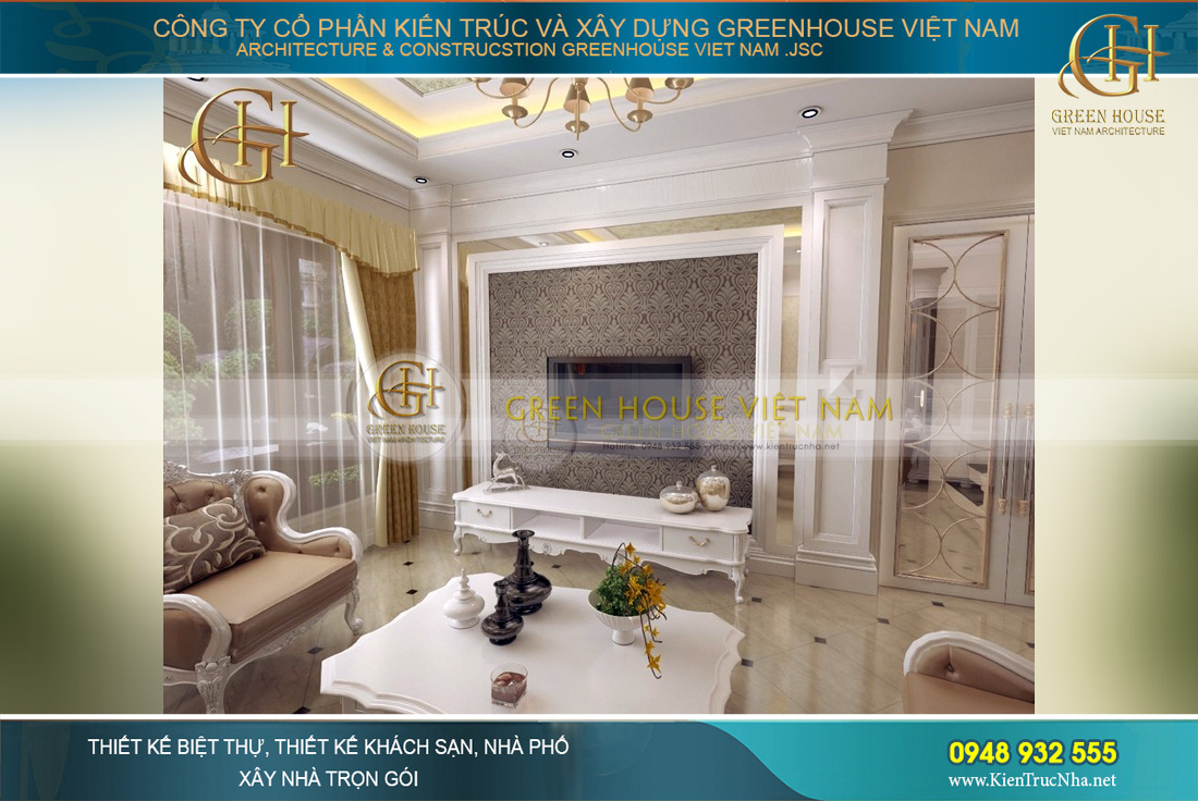 thiết kế nội thất biệt thự tân cổ điển Hà Nội