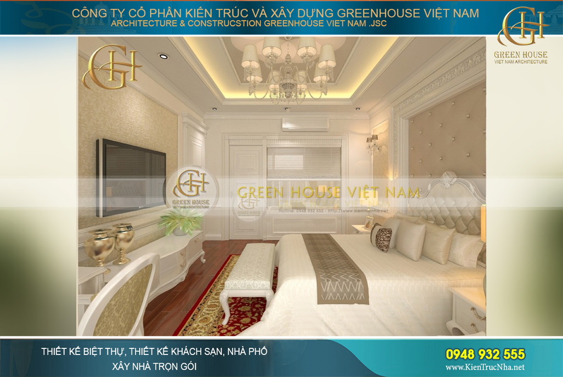 thiết kế nội thất biệt thự tân cổ điển Hà Nội