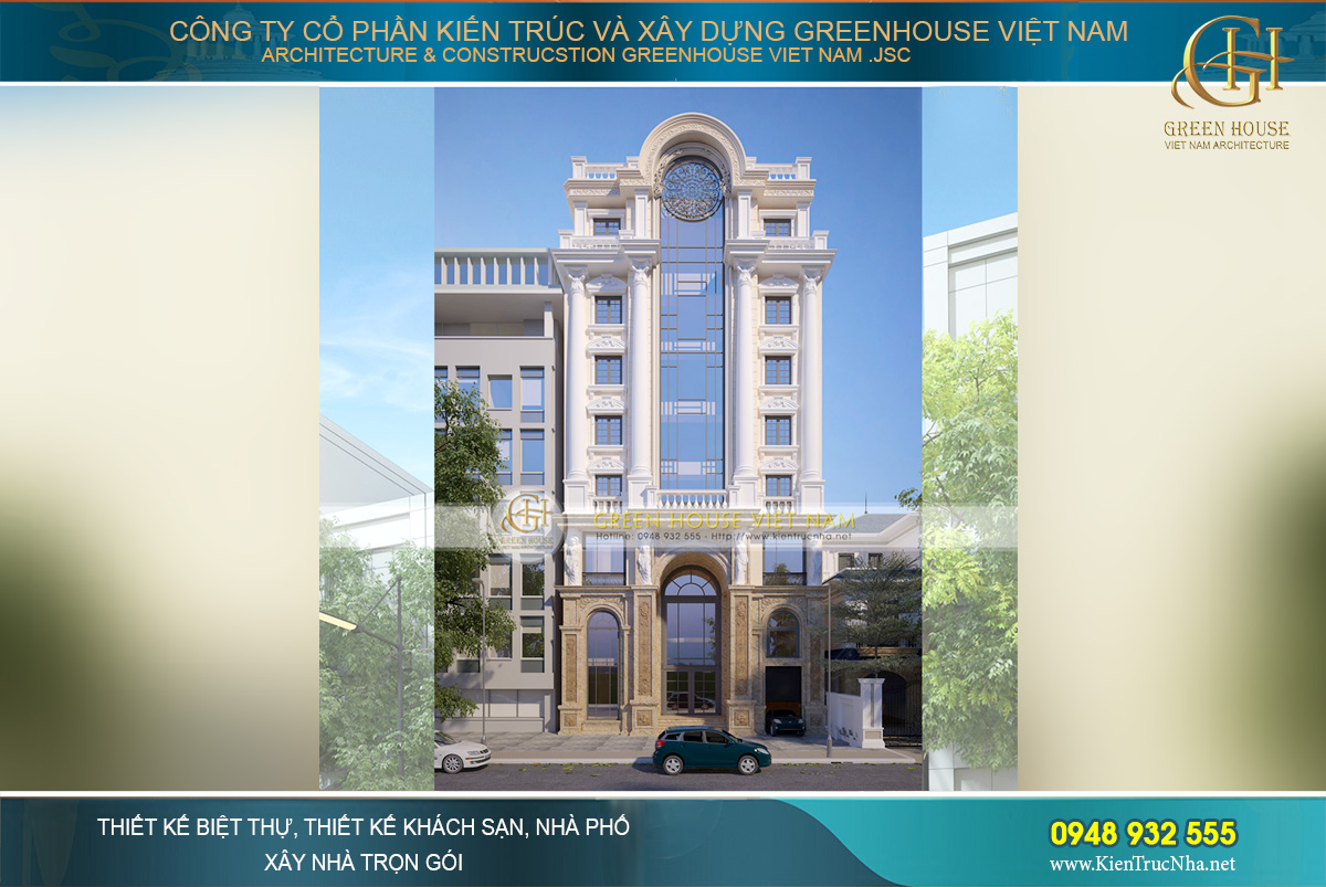 thiết kế khách sạn tân cổ điển tại hà nội
