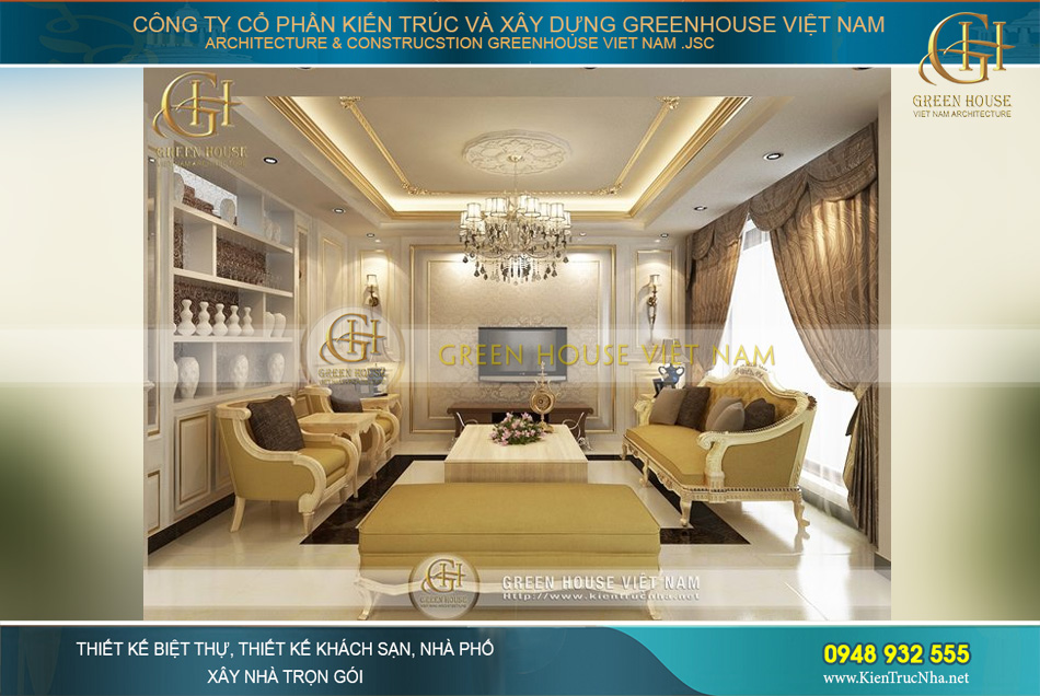 thiết kế nội thất biệt thự tân cổ điển tại Hà Nội