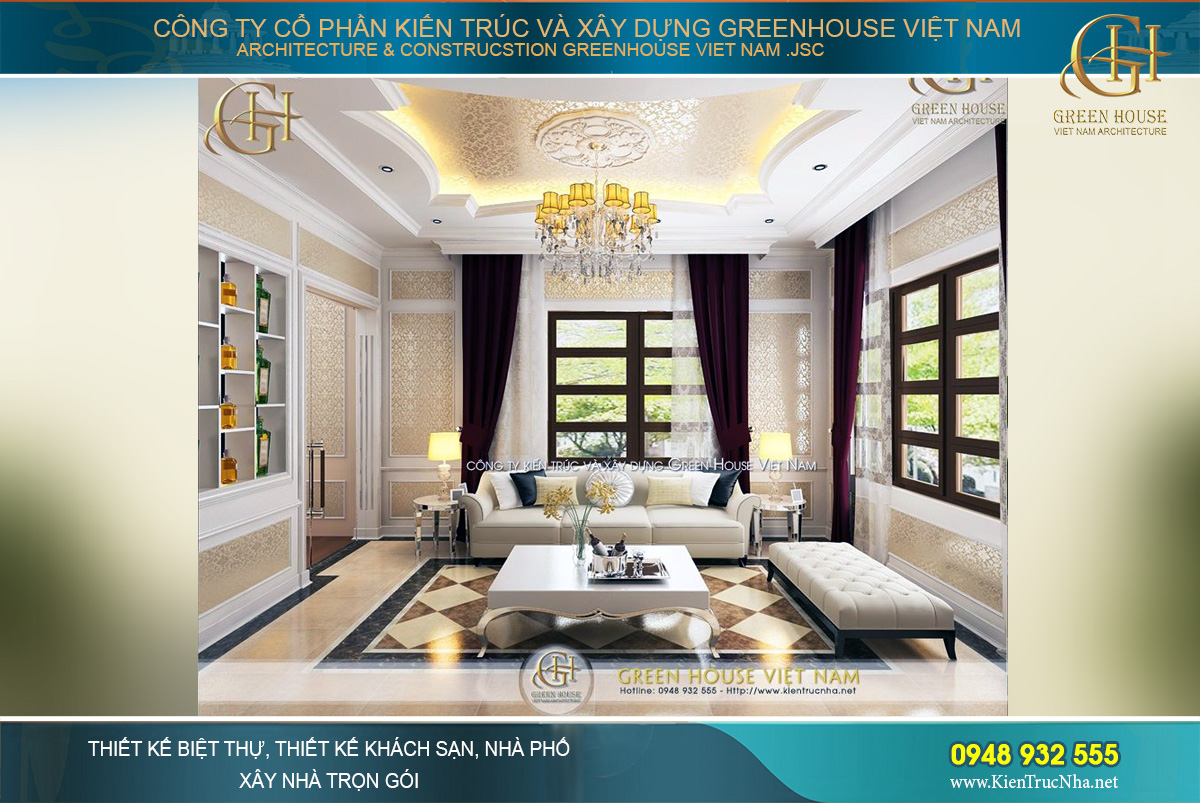 thiết kế nội thất biệt thự tân cổ điển tại Hà Nội