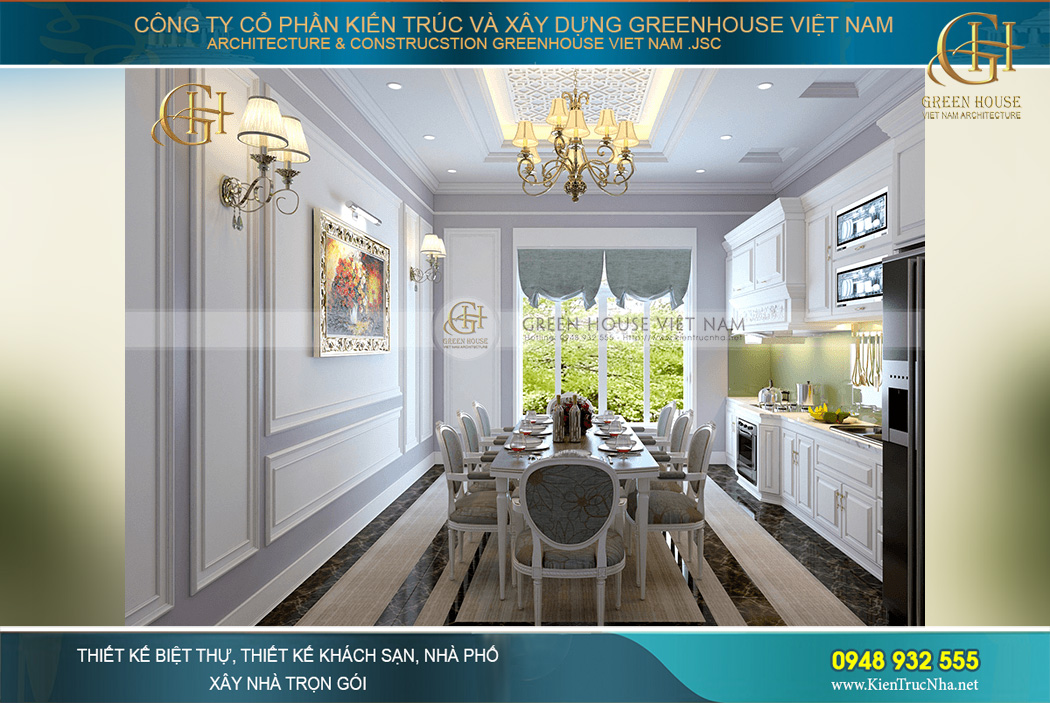thiết kế nội thất biệt thự tân cổ điển tại Hà Nội