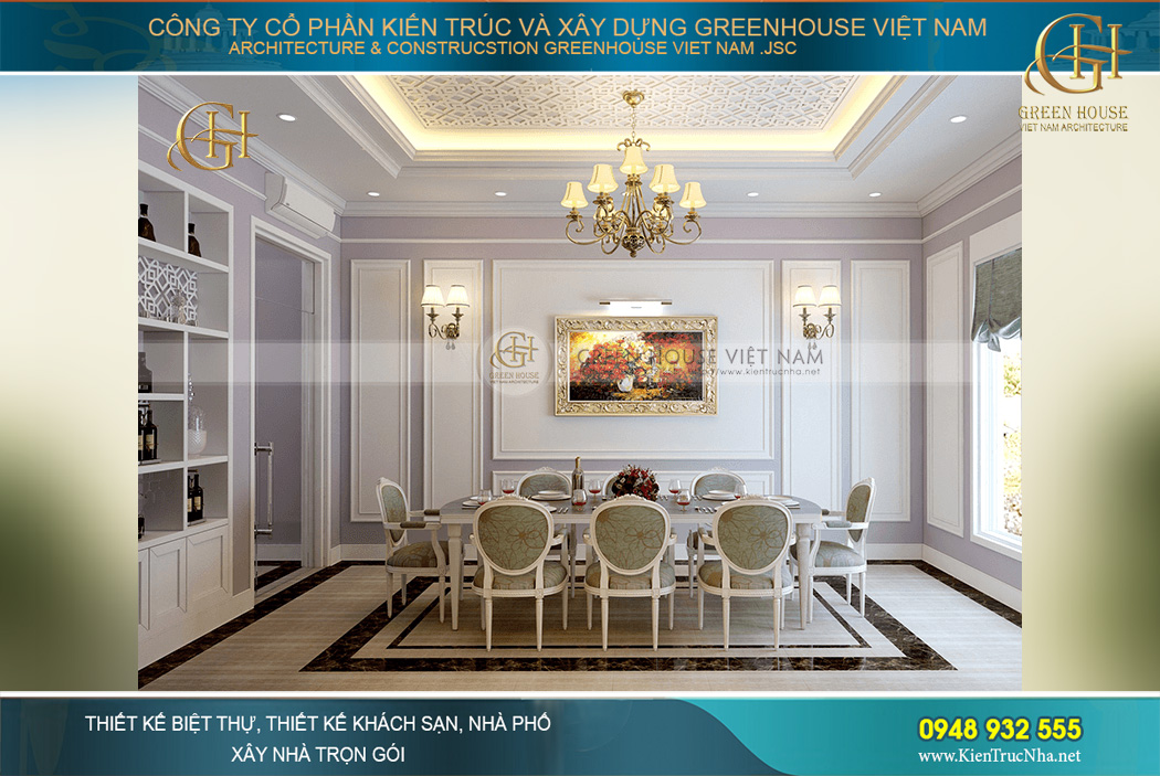 thiết kế nội thất biệt thự tân cổ điển tại Hà Nội