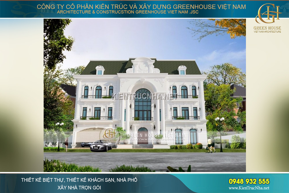 thiết kế biệt thự tân cổ điển cho người mệnh mộc