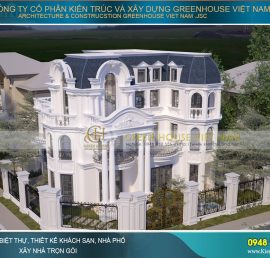 thiết kế biệt thự tân cổ điển 3 tầng tại Bình Dương