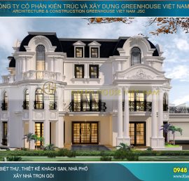 thiết kế biệt thự tân cổ điển mái mansard tại hà nội